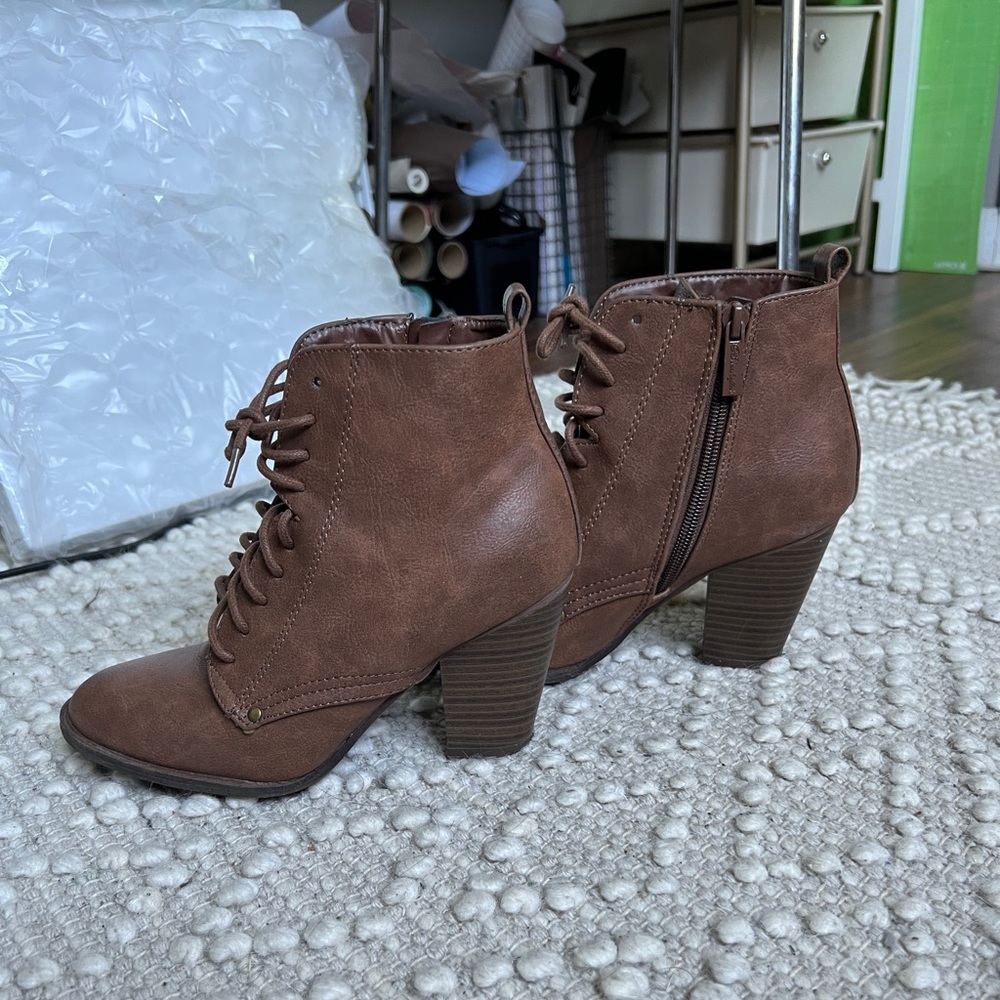 Brown Heeled Booties
